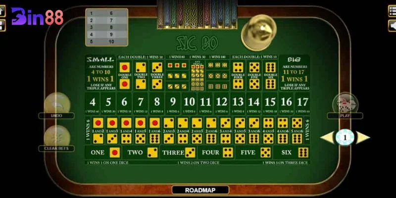 Các cửa cược Sicbo rất đa dạng trên bàn chơi BIN88.