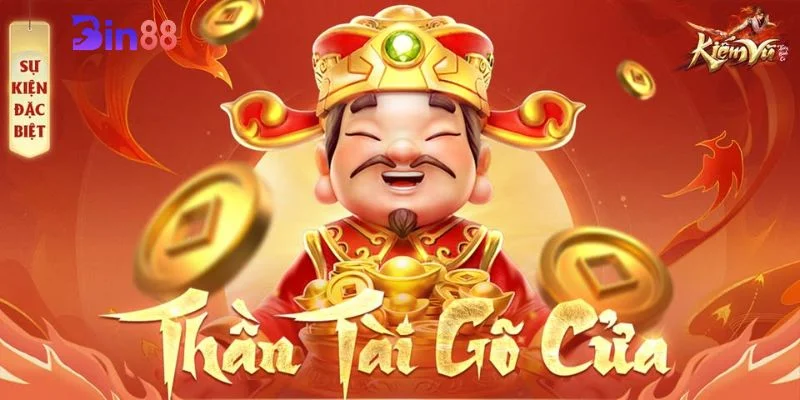 Thần tài gõ cửa sở hữu giao diện rực rỡ sắc vàng, hiệu ứng mượt mà. 